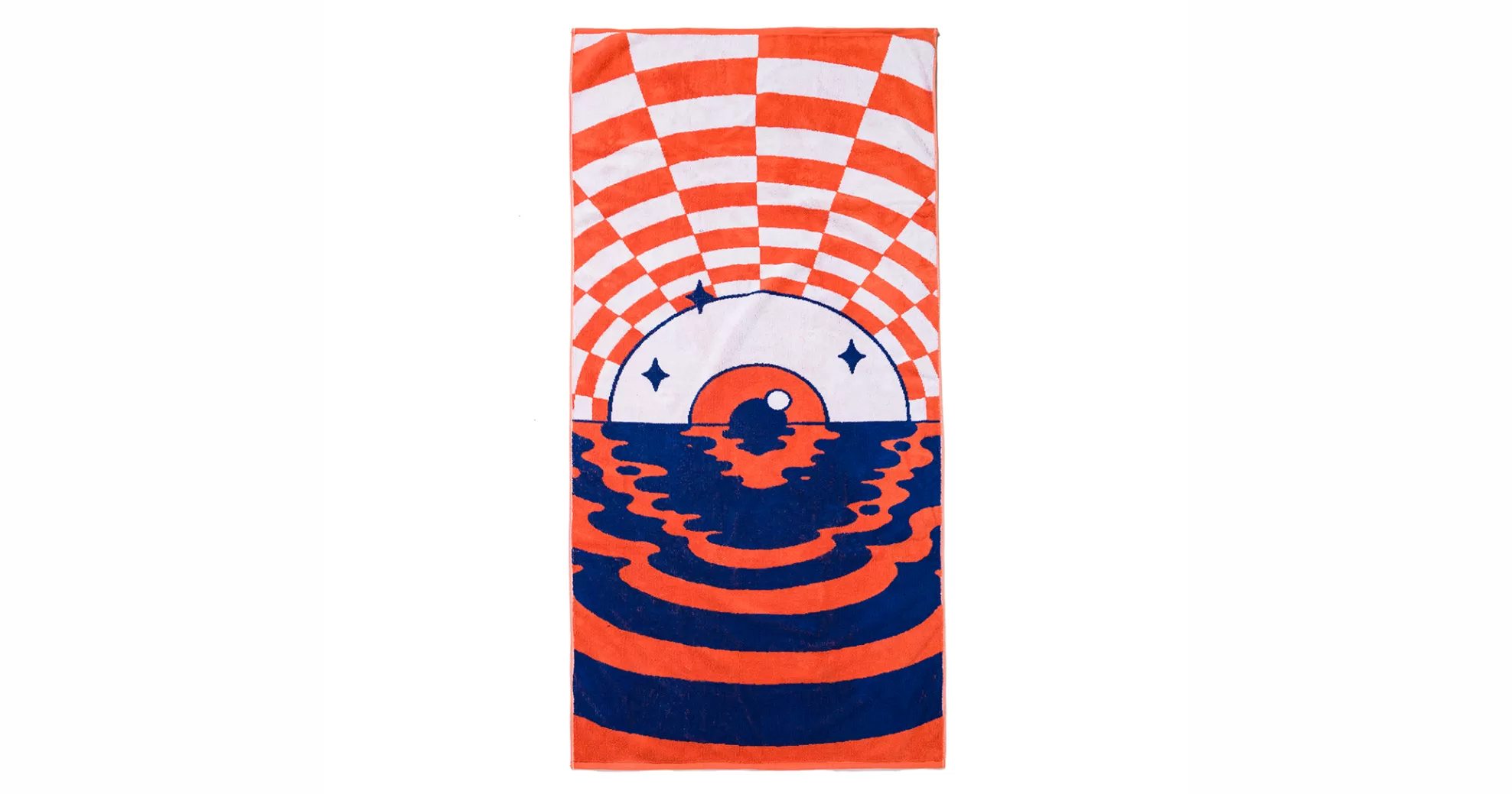 Garrett Leight Home Goods-GLCO X DANIEL SHEPARD BEACH TOWEL Blue Orange