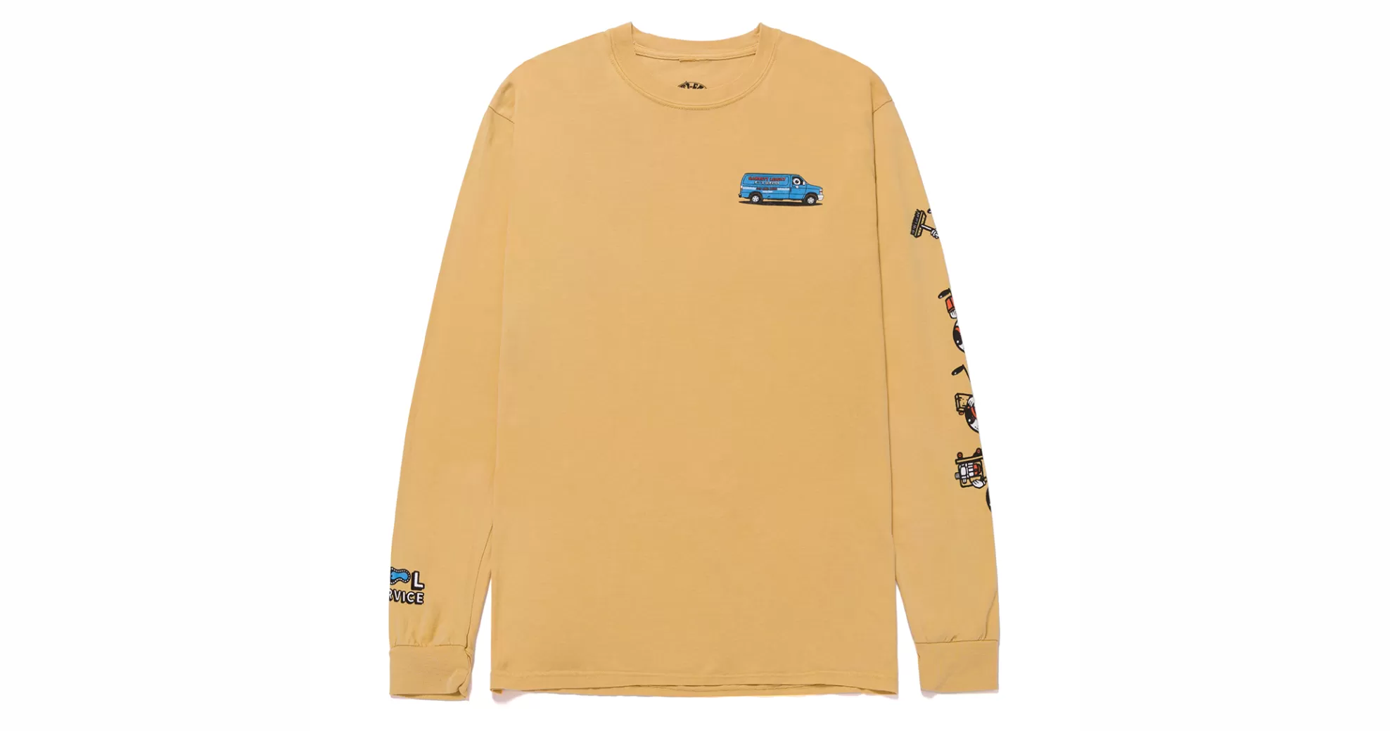 Garrett Leight Apparel & Accessories-GLCO X DANIEL SHEPARD LONG SLEEVE T-SHIRT Yellow